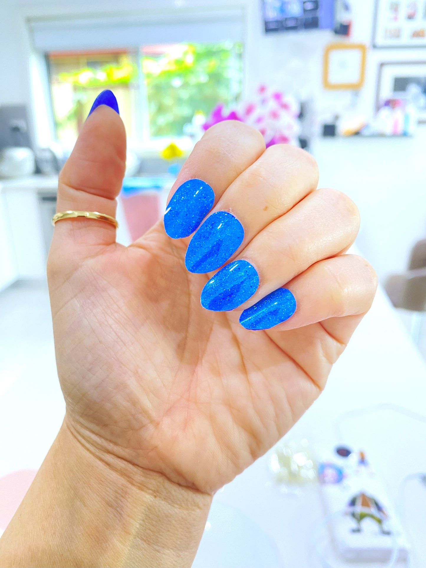 Glittering Blue Lagoon DIY Semi-Cured Gel Nail Sticker Kit