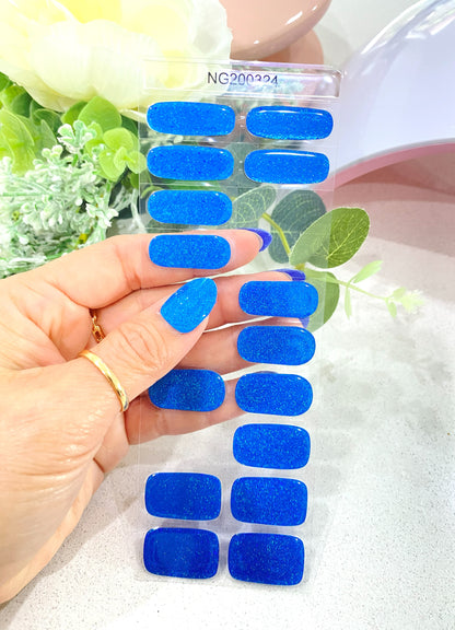 Glittering Blue Lagoon DIY Semi-Cured Gel Nail Sticker Kit