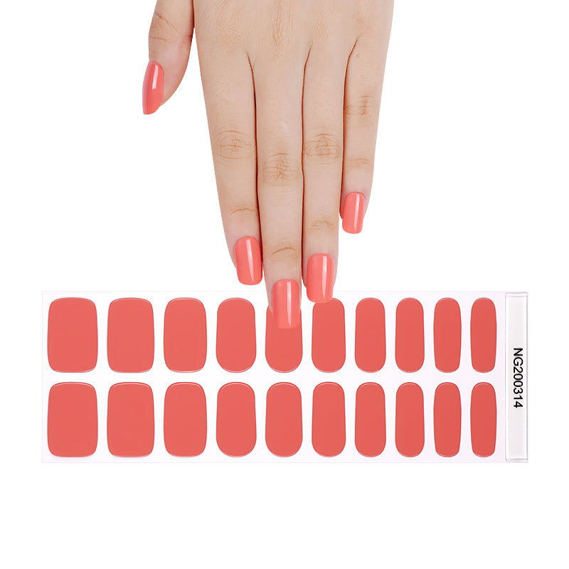 Coral Peach DIY Semi-Cured Gel Nail Sticker Kit