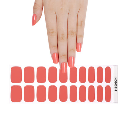 Coral Peach DIY Semi-Cured Gel Nail Sticker Kit