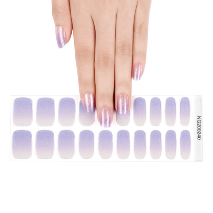 Purple Sparkle DIY Semi-Cured Gel Nail Sticker Kit