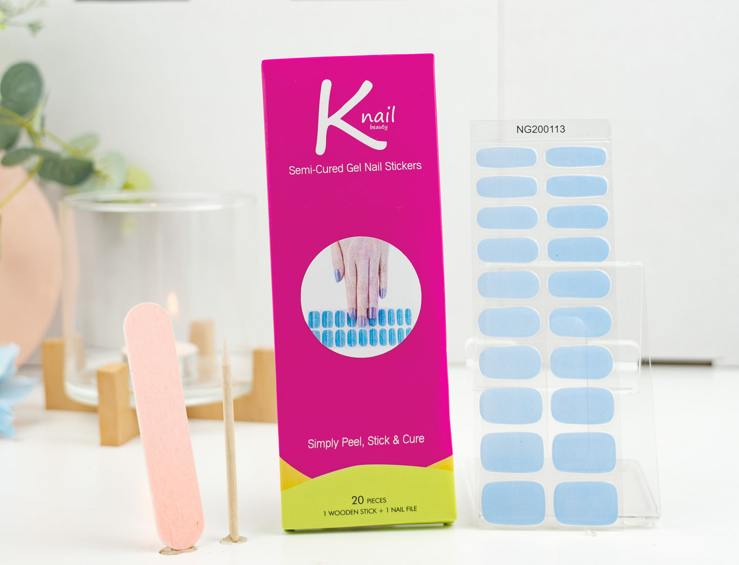 Sky Crystal DIY Semi-Cured Gel Nail Sticker Kit