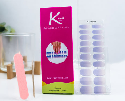 Purple Sparkle DIY Semi-Cured Gel Nail Sticker Kit